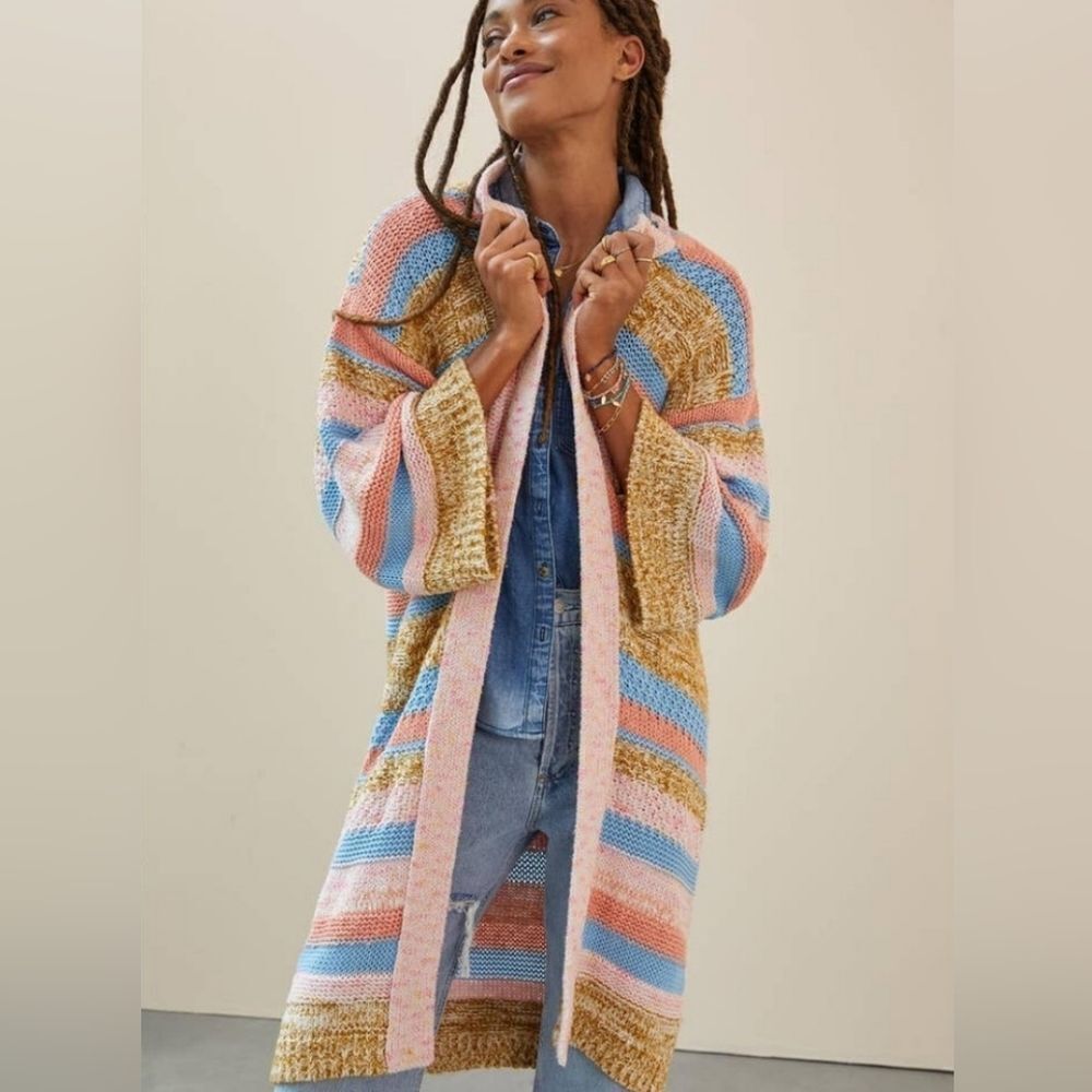 Anthropologie Textured Knit Long Cardigan